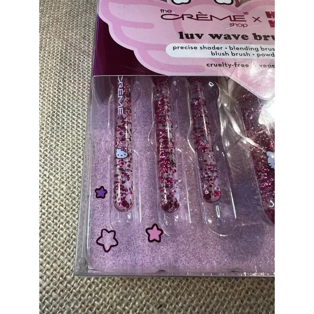 New Hello Kitty Luv Wave Set Of 5 Make Up Brush The Creme Shop Collection